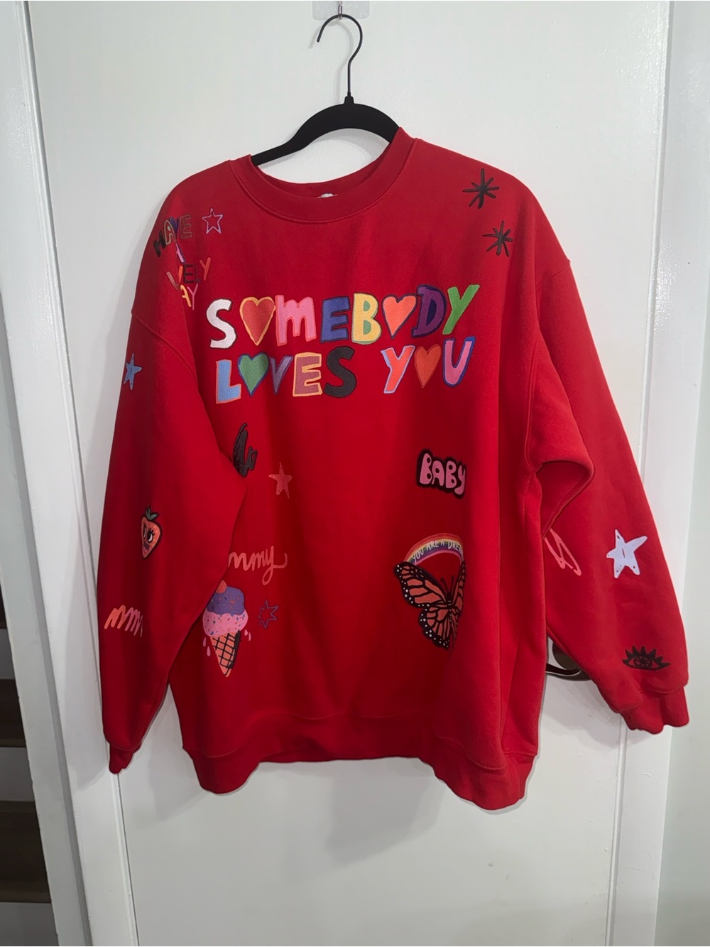 Mayfair Group x ISCREAMCOLOUR "Somebody Loves You" crewneck RARE $128 Size L/XL - Picture 2 of 8